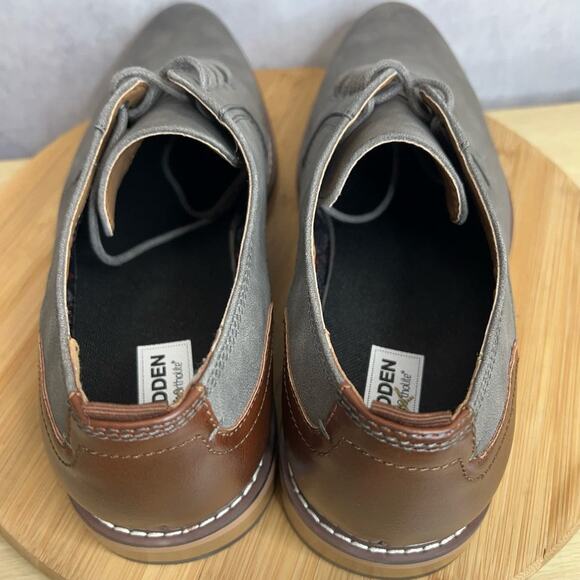 Madden Mens Allin Faux Leather Derby Shoes Size 11M Gray/Brown - Picture 7 of 10